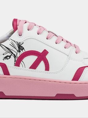 New LØCI x Nicki Minaj Pink and White Sneakers Size 44 EU (11.5 US)
